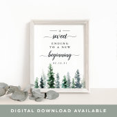 ティンバーグローブ結婚のデザートテーブルの看板 ポスター