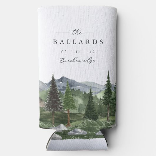 ティンバーライン | マウンテンフォレスト結婚式の引き出物 スリム缶クーラー (裏面)