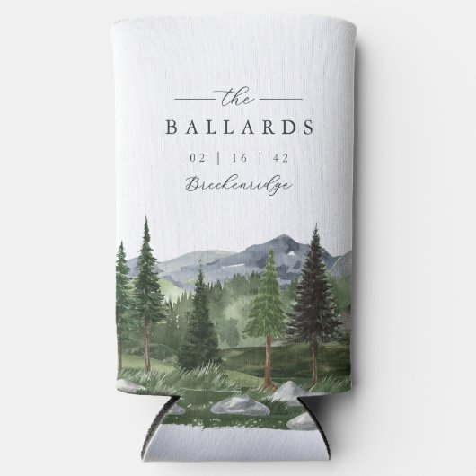 ティンバーライン | マウンテンフォレスト結婚式の引き出物 スリム缶クーラー (正面)