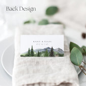 ティンバーライン | 水彩林&マウンテン結婚ズ プレイスカード
