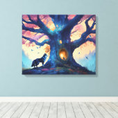 ティンバーランドウルフ キャンバスプリント (インサイチュ (ウッドフロア))