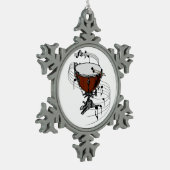 ティンパニー(やかんのドラム) スノーフレークピューターオーナメント (左)