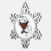 ティンパニー(やかんのドラム) スノーフレークピューターオーナメント (右)