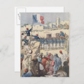 ティンブクトゥフランスのでの旗揚げ ポストカード (正面/裏面)