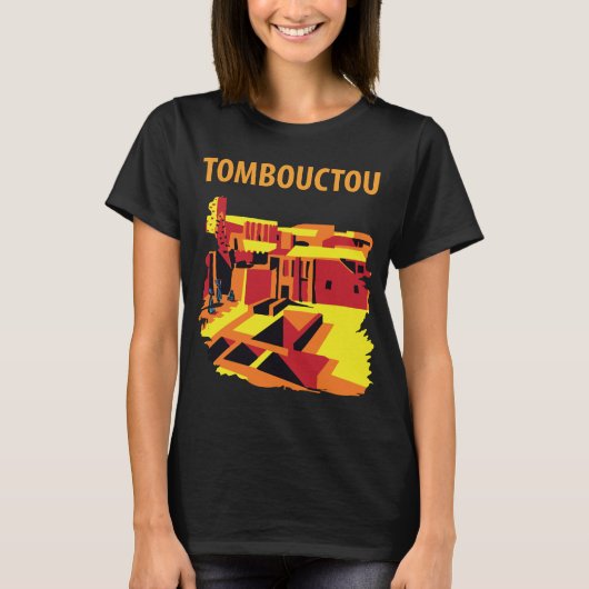 ティンブクトゥ マリ砂漠 レトロ旅行Tシャツ Tシャツ (正面)