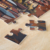 ティンプブータンイラストレーショントラベルアートヴィンテージ ジグソーパズル (側面)