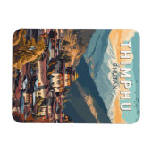 ティンプブータンイラストレーショントラベルアートヴィンテージ マグネット (横)