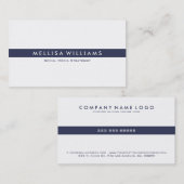 ティンミニマルネイビーブルーストライプオンホワイト 名刺 (正面/裏面)