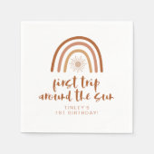 ティンリーボホテラコッタレインボーサンファースト誕生日 スタンダードカクテルナプキン (正面)