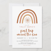 ティンリーボホテラコッタレインボーサンファースト誕生日 招待状 (正面)