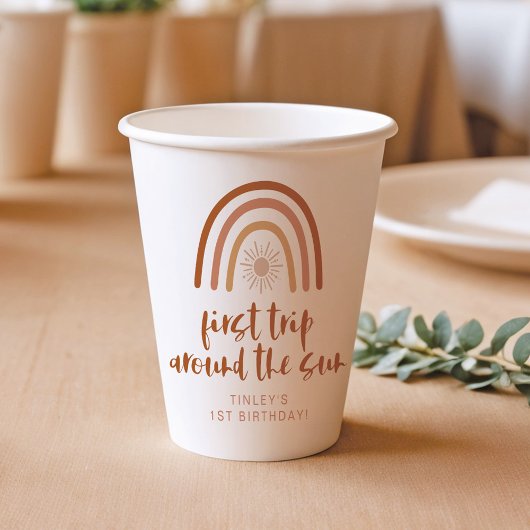 ティンリーボホテラコッタレインボーサンファースト誕生日 紙コップ