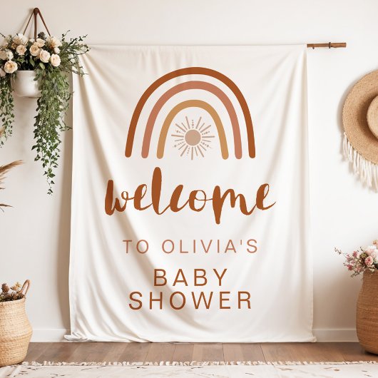 ティンリー ボーホー テラコッタ レインボー サン ベイビー シャワー タペストリー