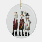 ティン・サンタ、兵士、雪だるま セラミックオーナメント (左)