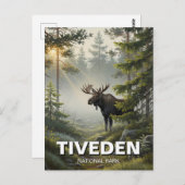 ティヴェデン国立公園でムースウェーデントラベル ポストカード (正面/裏面)