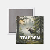 ティヴェデン国立公園でムースウェーデントラベル マグネット (正面/裏面)
