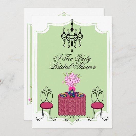 ティーお洒落パーティの招待状 招待状 (正面/裏面)