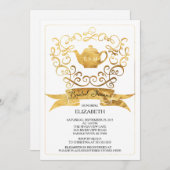 ティーお洒落パーティーブライダルシャワー招待 招待状 (正面/裏面)