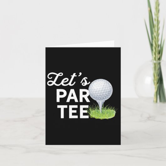ティーとピン付きゴルフボール Let's Par Tee 面白いゴルフクラブ カード (正面)