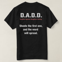 ティーに日付を記入している娘に対するお父さん Tシャツ
