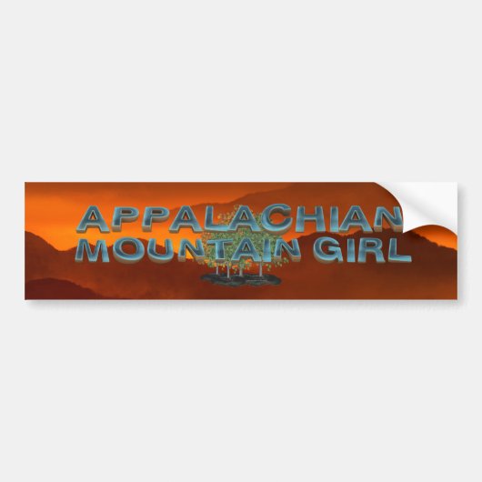 ティーのアパラチア山脈の女の子 バンパーステッカー (正面)