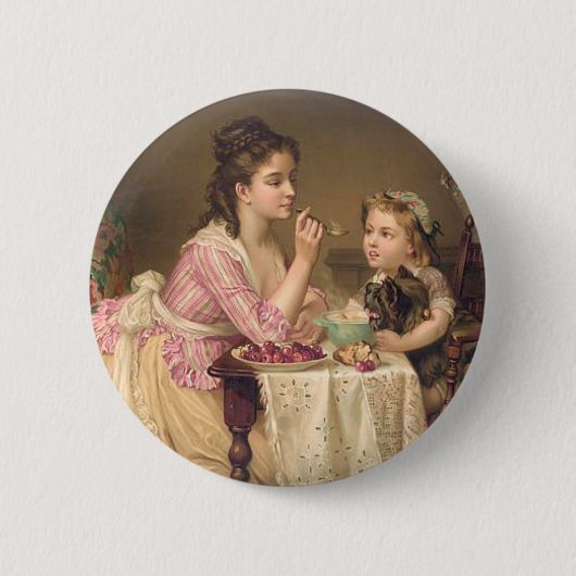 ティーのアメリカの朝食 缶バッジ (正面)