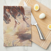 ティーのカウボーイの生命 キッチンタオル (四つ折り)