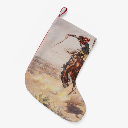 ティーのカウボーイの生命 スモールクリスマスストッキング (正面 (吊り時))