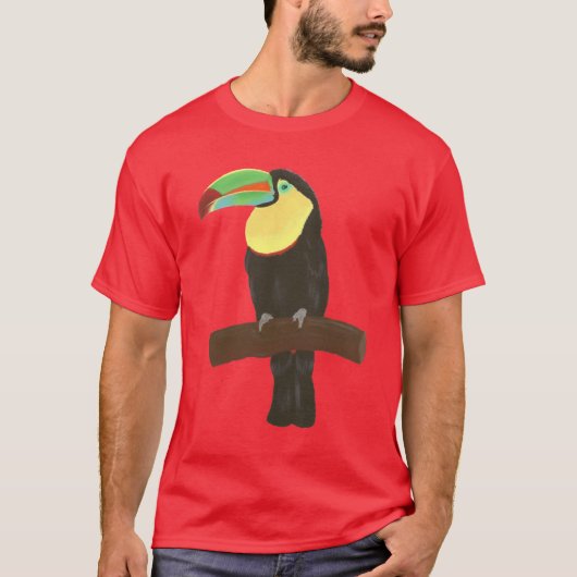 ティーのカラフルなToucanの鳥の絵画 Tシャツ (正面)