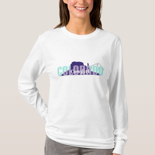 ティーのコロラド州の女性のカーボーイ Tシャツ (正面)