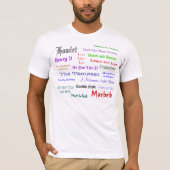 ティーのシェークスピアの戯曲 Tシャツ (正面)