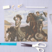 ティーの女性のカーボーイの古い学校 薄葉紙 (クラフト)