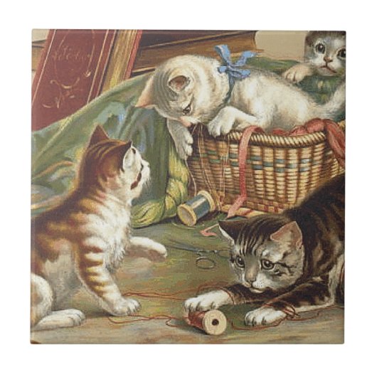 ティーの好奇心が強い猫 タイル (正面)