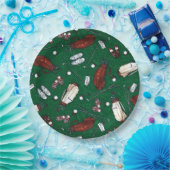 ティーの時間緑のゴルフパターン紙皿 ペーパープレート (パーティー)