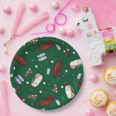 ティーの時間緑のゴルフパターン紙皿 ペーパープレート (パーティー)