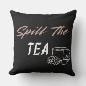 ティーをこぼす おもしろ同僚ギフト 女性向け クッション (正面)