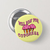 ティーを走るカップケーキのために走りましたり及び連動になります 缶バッジ (正面&裏面)