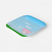 ティーアップピンクゴルフジェンダーベビー女の子 ペーパープレート (傾斜あり)