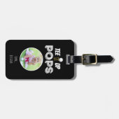 ティーアップポップカスタムフォトファーザーズデイブラック ラゲッジタグ (正面横)