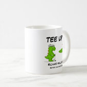 ティーアップ退職したゴルフ恐竜プレイヤー漫画 コーヒーマグカップ (正面右)