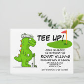 ティーアップ退職したゴルフ恐竜プレイヤー漫画 招待状 (スタンド正面)