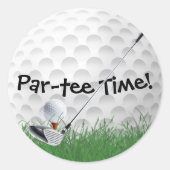 ティーイン草付きゴルフボール ラウンドシール (正面)