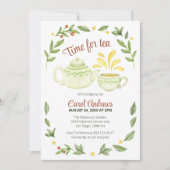 ティーウォーターの色ブライダルシャワーパーティー 招待状 (正面)