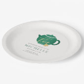 ティーエメラルド金ゴールドエレガントブライダルシャワー ペーパープレート (アングル)