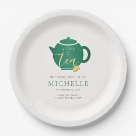 ティーエメラルド金ゴールドエレガントブライダルシャワー ペーパープレート