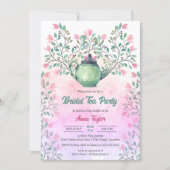 ティーエレガントパーティーティーポットフローラ 招待状 (正面)