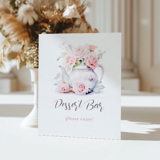 ティーエレガントパーティーブライダルシャワーデザートバー 台座サイン