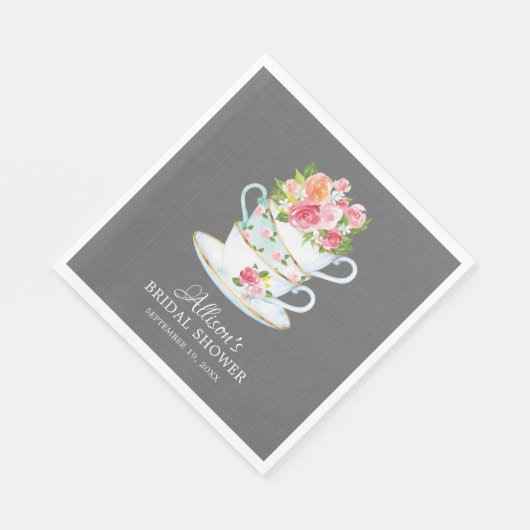 ティーエレガントブライダルシャワー紙ナプキンス スタンダードランチョンナプキン (角)