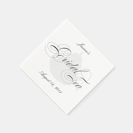 ティーエレガントポットブライダルシャワーナパーソナライズされたプキンス スタンダードカクテルナプキン (角)