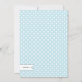 ティーエレガント水玉模様ボーイベビーシャワーティーパーティー 招待状 (裏面)