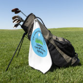 ティーオフブルーおもしろいグリーン白黒 ゴルフタオル (グリーン)